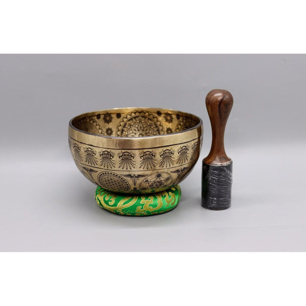 Seven Chakra Yogini Carved Singing Bowl