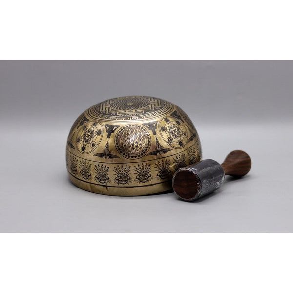 Seven Chakra Yogini Carved Singing Bowl