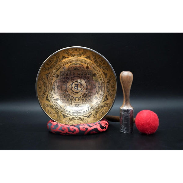 Mantra Mandala Carved Singing Bowl
