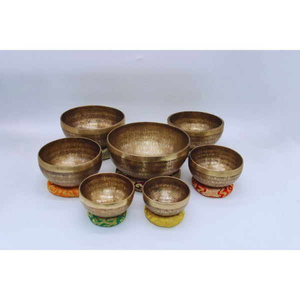 Full Mantra Chakra Notes Sets of Seven Singing Bowl