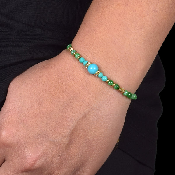 Tibetan Turquoise & Jade Harmony Bracelet