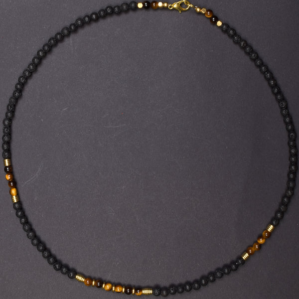 Lava & Tiger Eye Short Mala