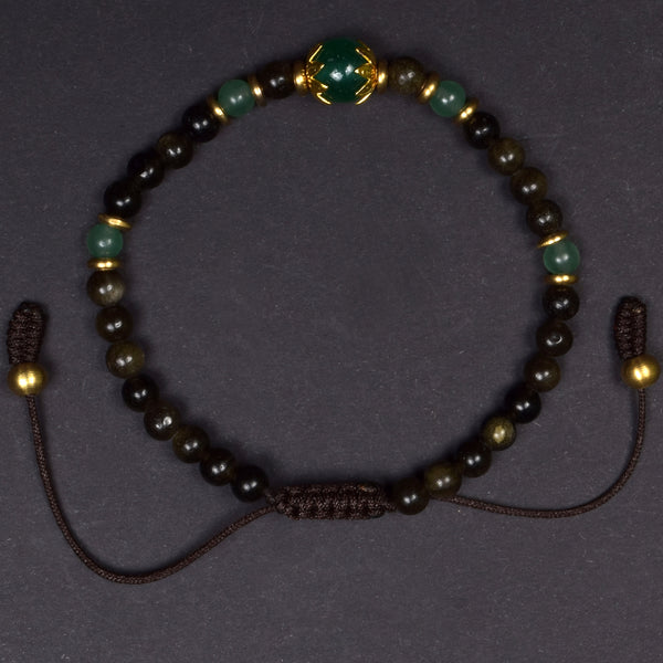 Obsidian & Aventurine Protection & Prosperity Bracelet