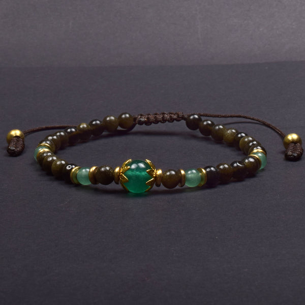 Obsidian & Aventurine Protection & Prosperity Bracelet