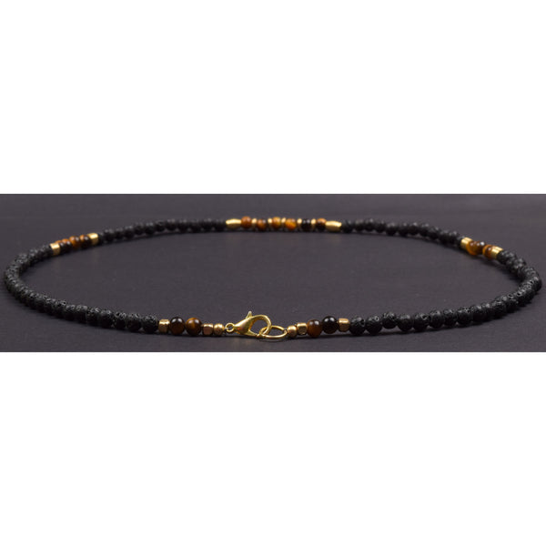 Lava & Tiger Eye Short Mala