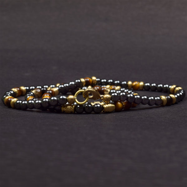 Hematite with Tiger Eye Short Mala