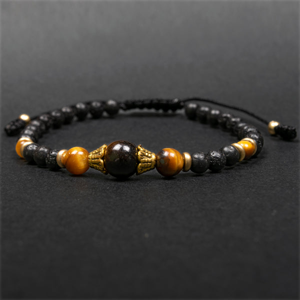 Lava Stone with Tiger Eye Strenght Bracelet