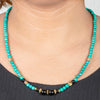 Tibetan Turquoise with Onyx Short Mala