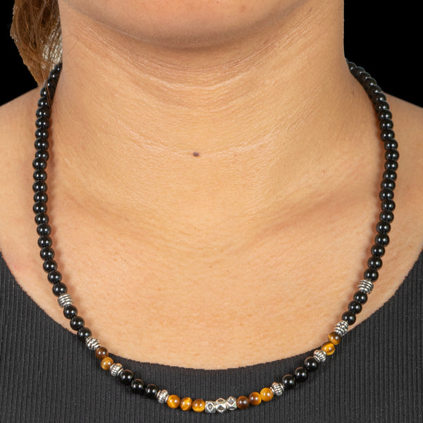 Onyx with Tiger Eye Short Mala