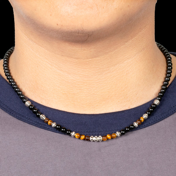 Onyx with Tiger Eye Short Mala