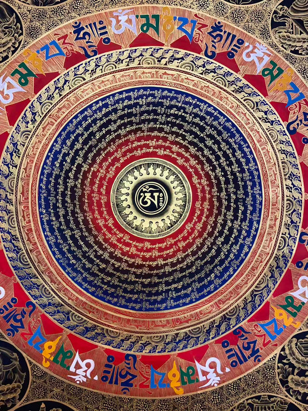 Om Mantra Mandala Large Thangka