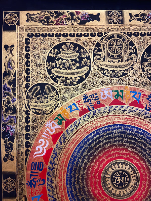 Om Mantra Mandala Large Thangka