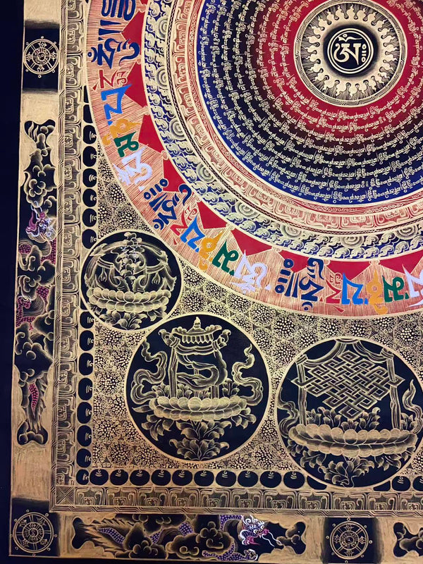 Om Mantra Mandala Large Thangka