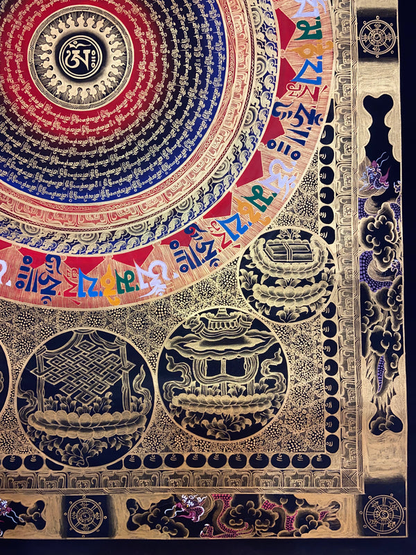 Om Mantra Mandala Large Thangka