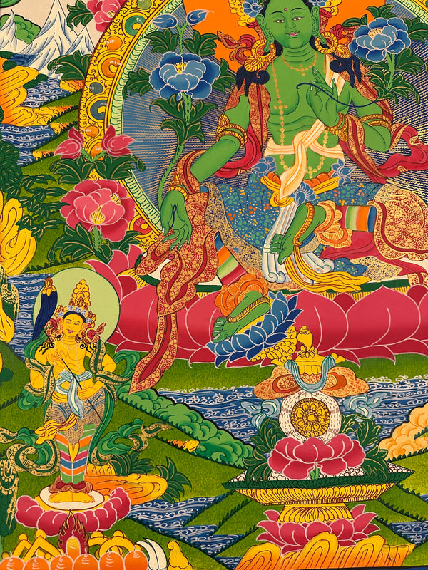 Green Tara Large Thangka