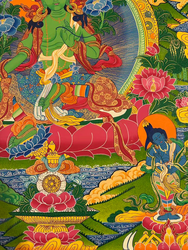 Green Tara Large Thangka