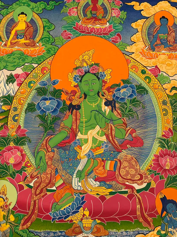 Green Tara Large Thangka