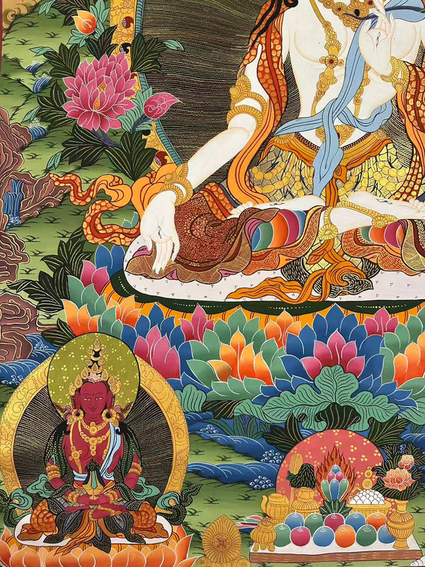 White Tara Large Thangka