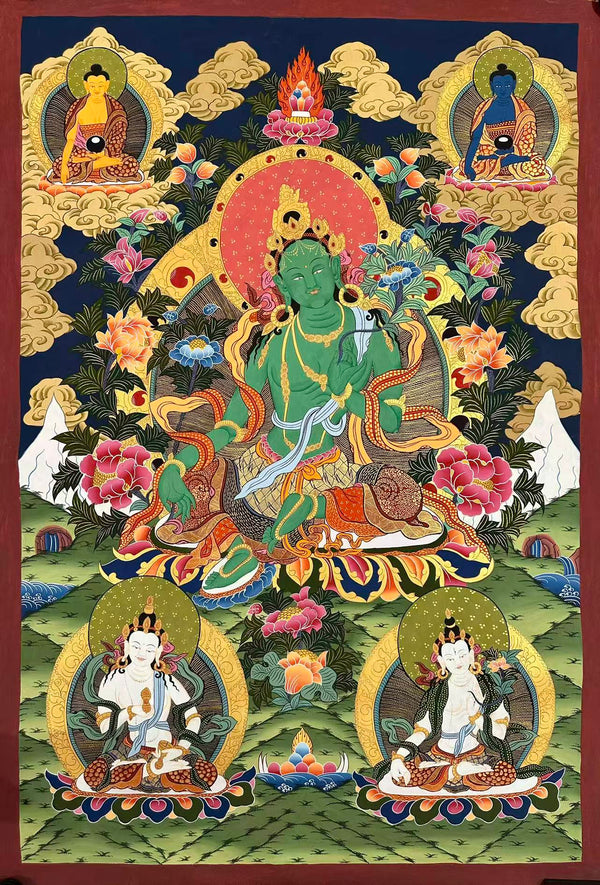 Green Tara Large Thangka