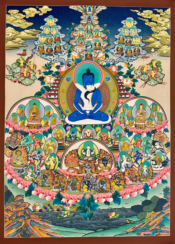 Buddha Shakti Yab-Yum Large Tibetan Thangka Painting