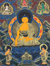 Shakyamuni Buddha Thangka - Silk Framed