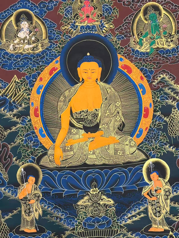 Shakyamuni Buddha Thangka - Silk Framed