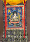White Tara Thangka - Silk Framed