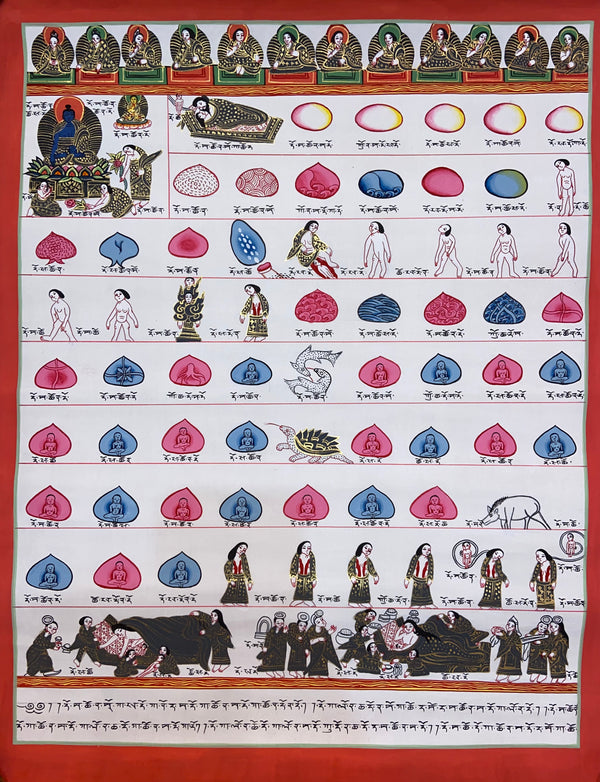 Tibetan Medical Thangka - Human Birth Cycle