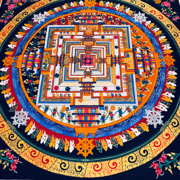 Kalachakra Mandala Large Tibetan Thangka Painting