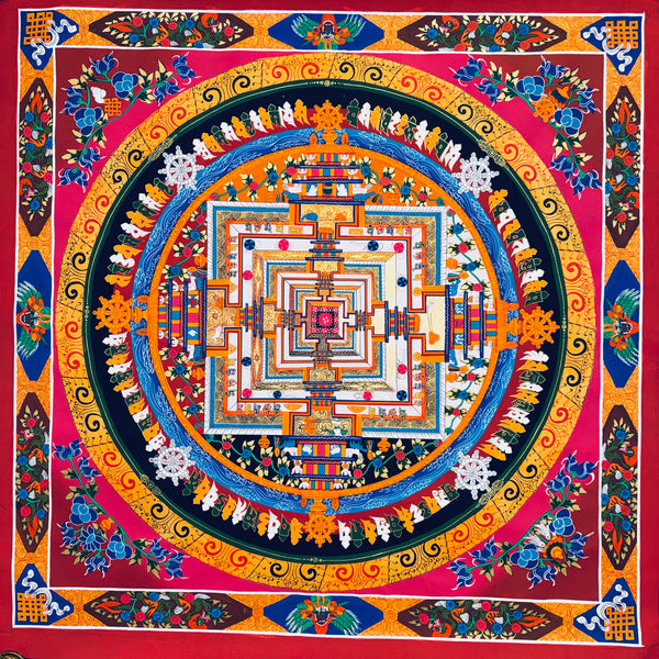 Kalachakra Mandala Large Tibetan Thangka Painting