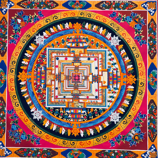 Kalachakra Mandala Large Tibetan Thangka Painting