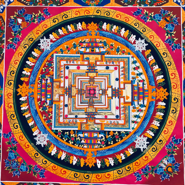 Kalachakra Mandala Large Tibetan Thangka Painting