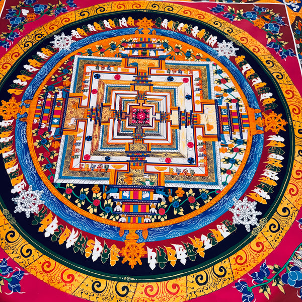 Kalachakra Mandala Large Tibetan Thangka Painting