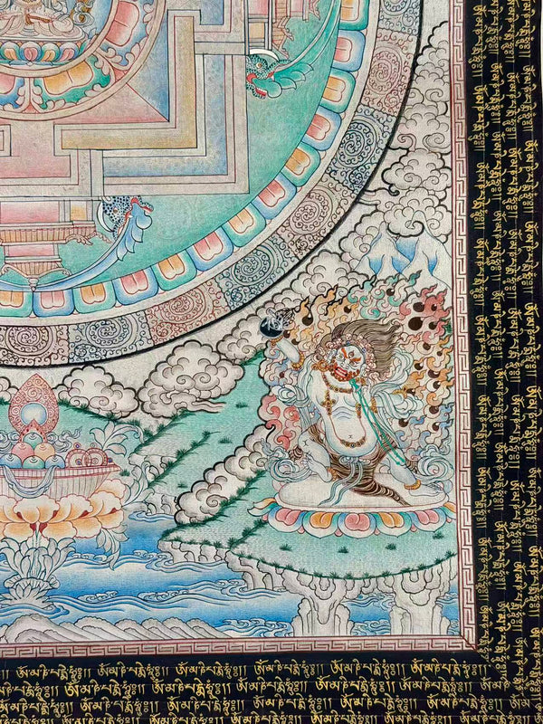 Chenrezig Mandala Silver Thangka