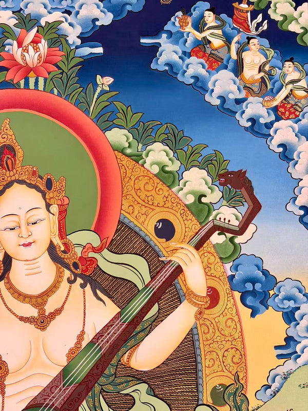 Goddess Saraswati Thangka