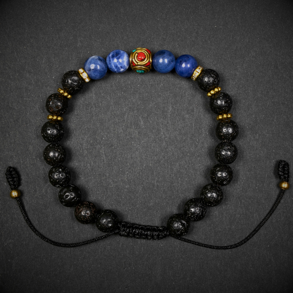 Lava Stone & Sodalite Calming Bracelet