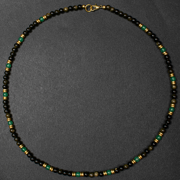 Obsidian with Aventurine Short Mala