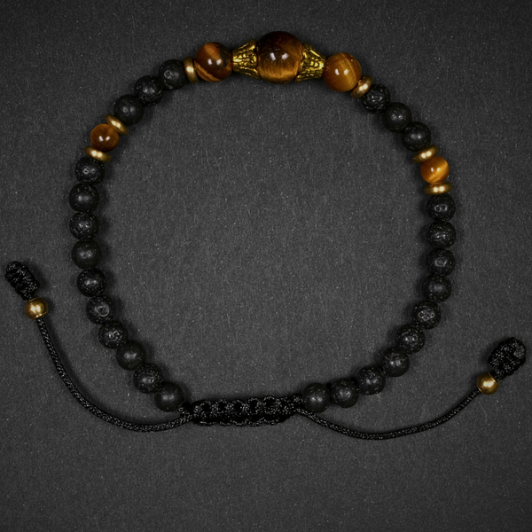 Lava Stone with Tiger Eye Strenght Bracelet