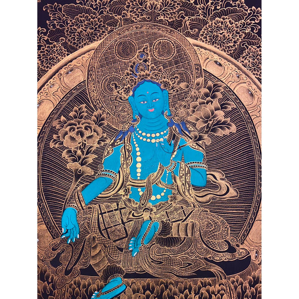 Green Tara Tibetan Thangka Painting