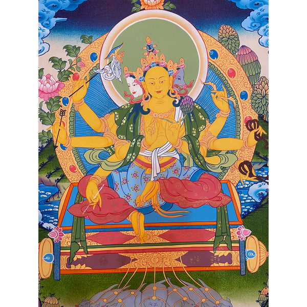 Marichi: Goddess of Dawn Pulled by a Chariot of Seven Pigs Thangka