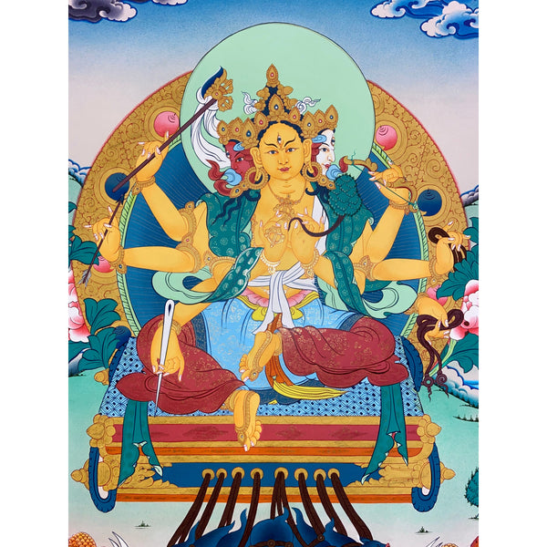 Marichi: Goddess of Dawn Pulled by a Chariot of Seven Pigs Thangka