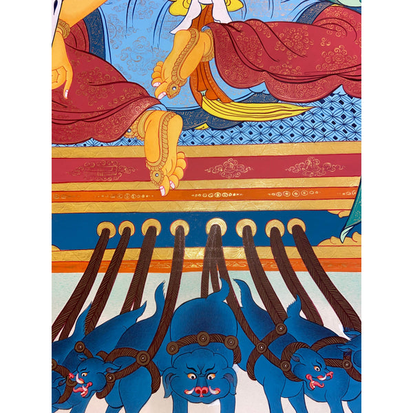 Marichi: Goddess of Dawn Pulled by a Chariot of Seven Pigs Thangka