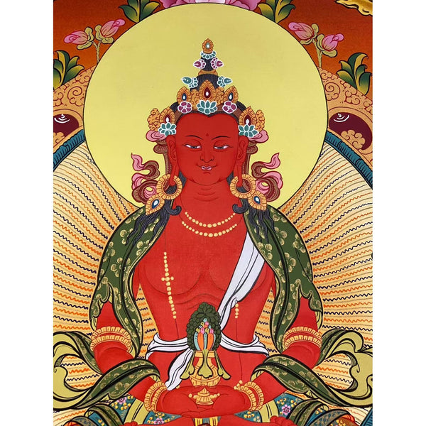 Amitayus Buddha Tibetan Thangka Painting