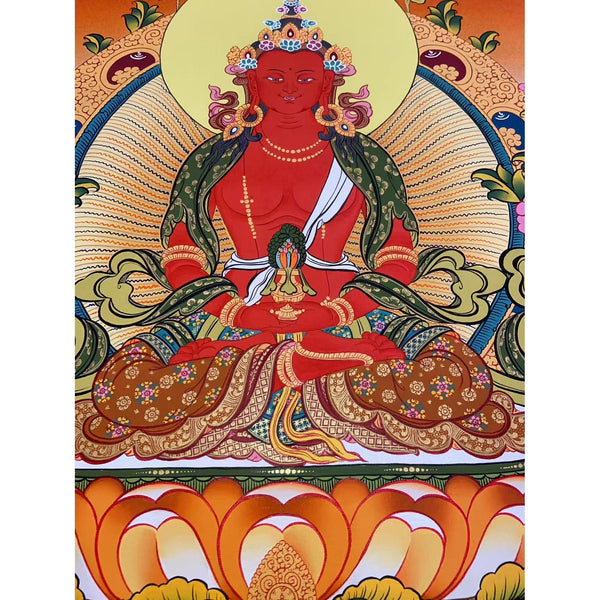 Amitayus Buddha Tibetan Thangka Painting