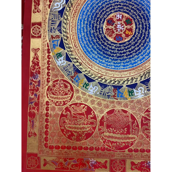 Om Mantra Mandala Large Thangka
