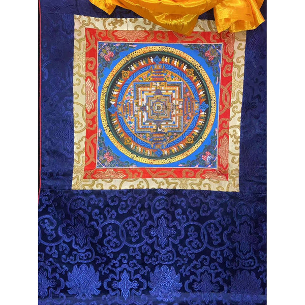 Kalachakra Mandala Tibetan Thangka Painting - Silk Framed