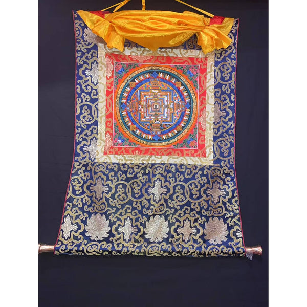 Kalachakra Mandala Tibetan Thangka Painting - Silk Framed