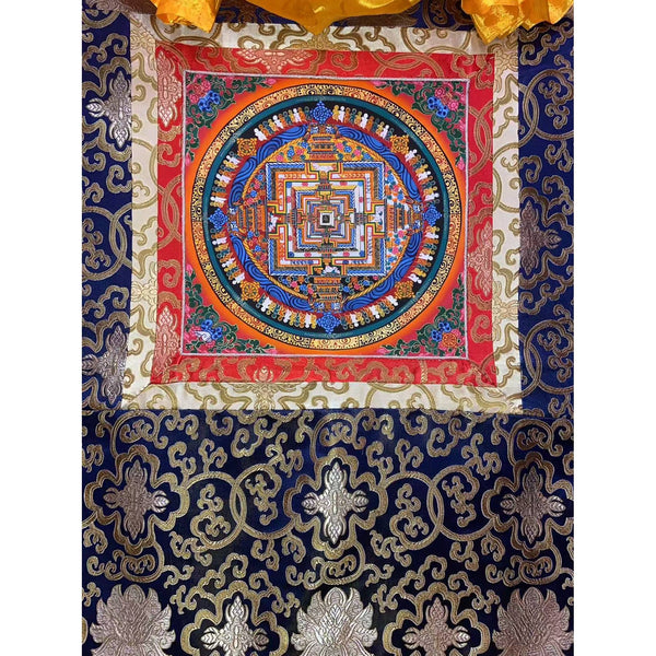 Kalachakra Mandala Tibetan Thangka Painting - Silk Framed