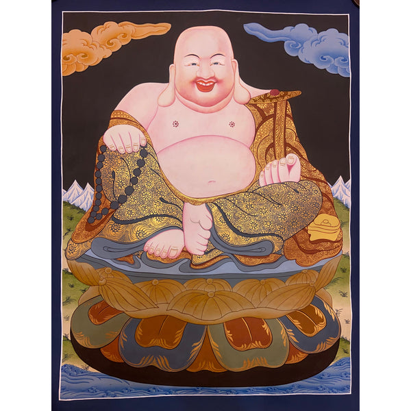 Laughing Buddha Thangka