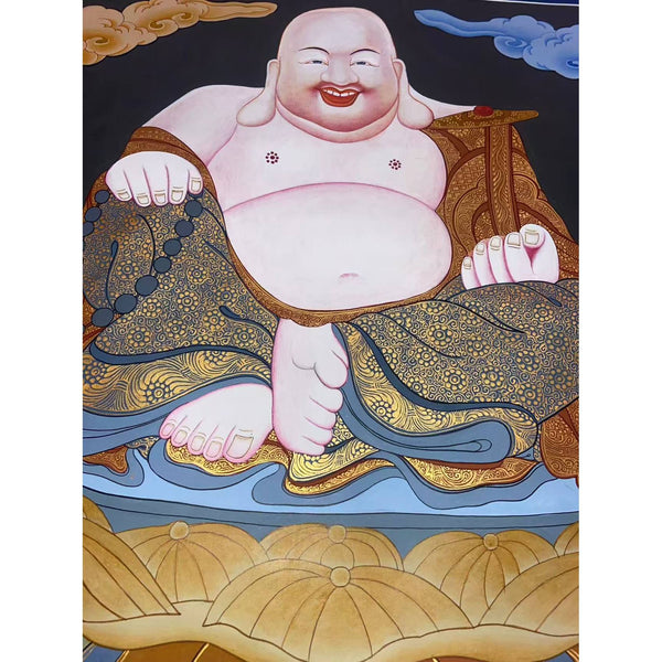 Laughing Buddha Thangka